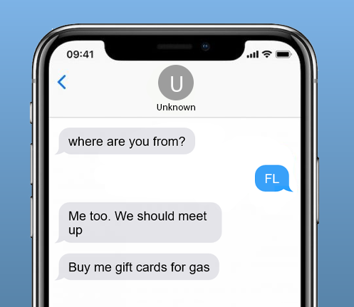 Message thread from an unknown number